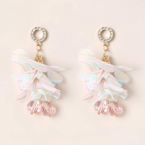 

Rhinestone Bead Drop Earrings, Multicolor