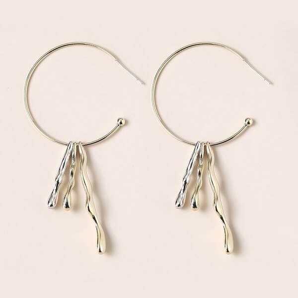

Metal Tassel Drop Earrings, Gold