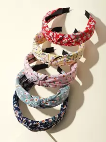 5pcs Ditsy Floral Pattern Hair Hoop Boho Headbands Hairband - Multicolor - View 1