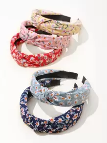 5pcs Ditsy Floral Pattern Hair Hoop Boho Headbands Hairband - Multicolor - View 2