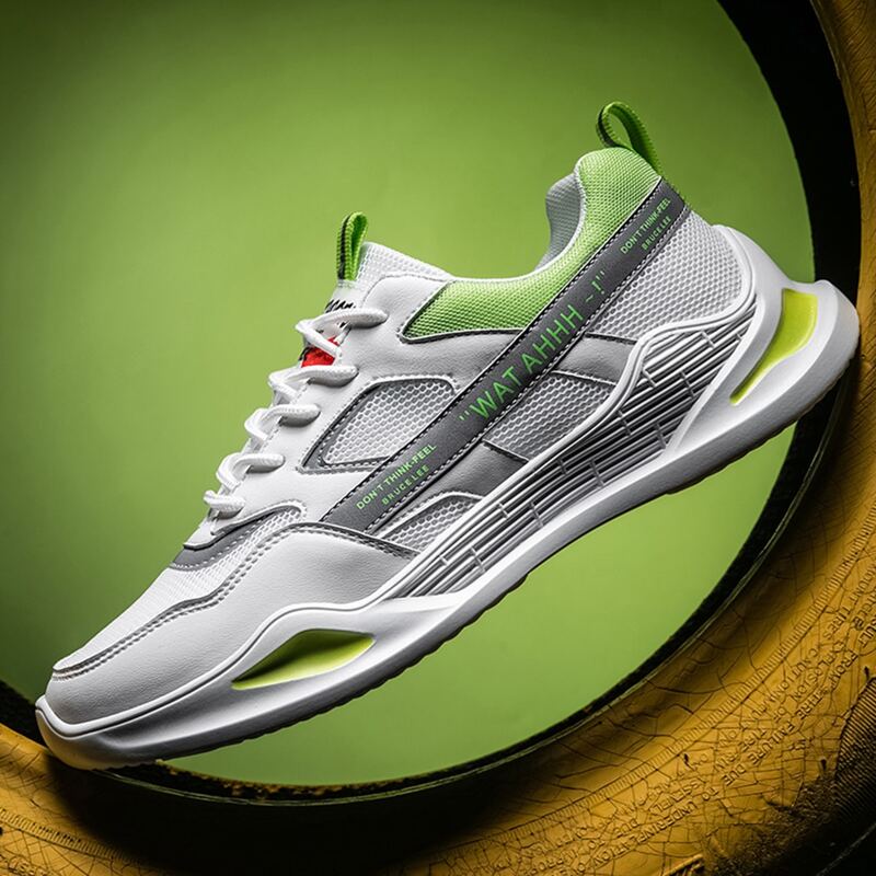 

Guys Lace-up Front Mesh Panel Sneakers, Green