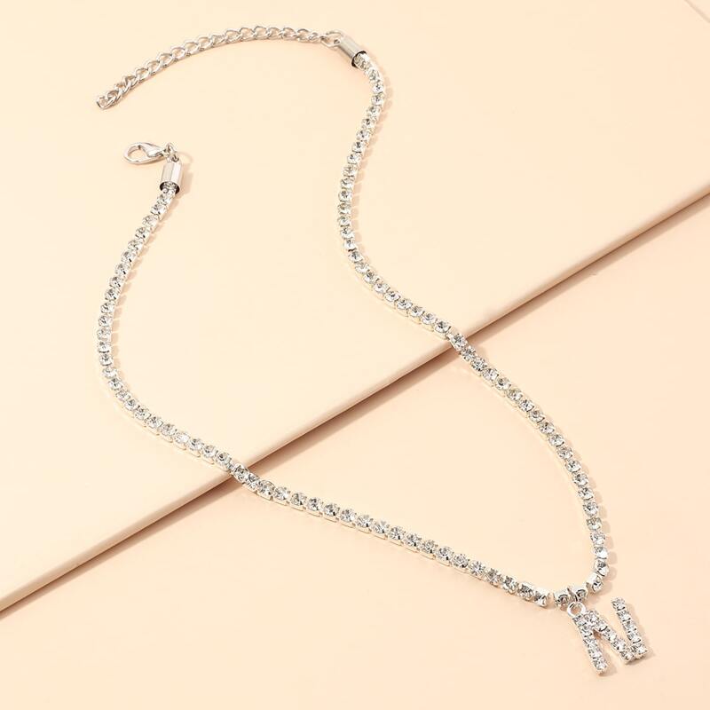 

Letter Charm Necklace, Silver