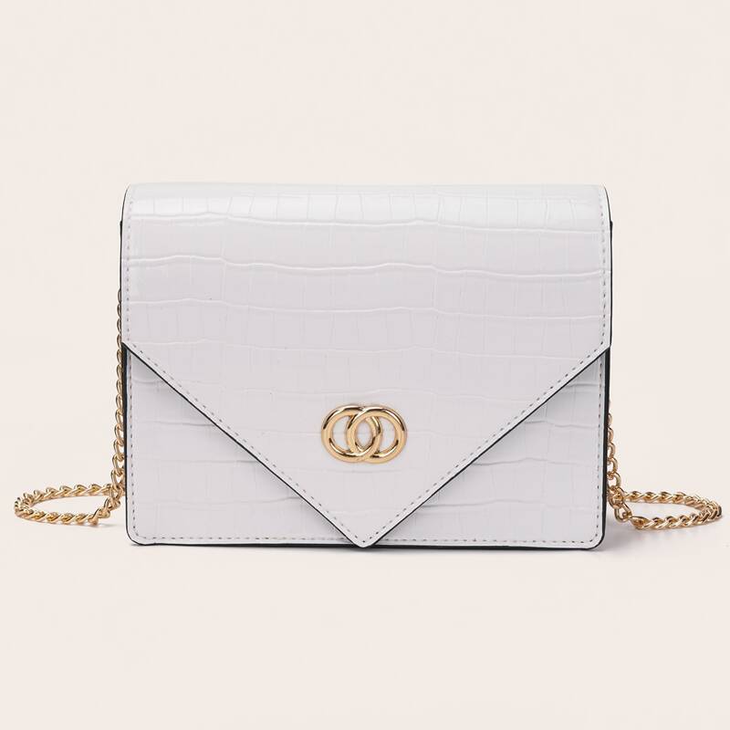 

Flap Chain Crossbody Bag, White