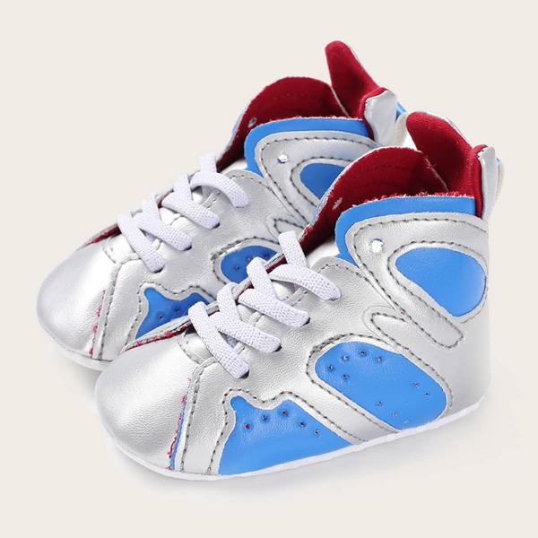 

Baby Girl Lace-up Front High Top Sneakers, Silver
