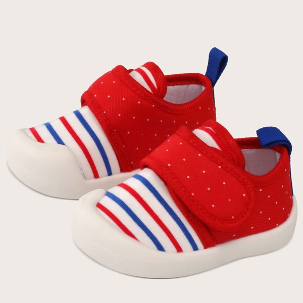 

Baby Girl Striped & Polka Dot Graphic Sneakers, Red