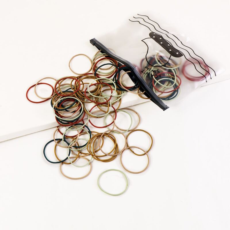 

100pcs Colorful Hair Tie, Multicolor
