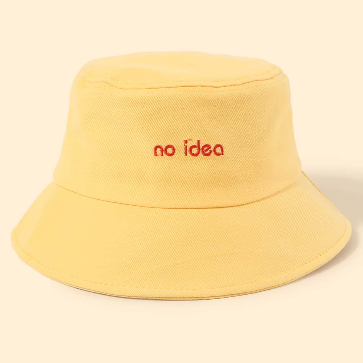 

Guys Letter Embroidered Bucket Hat, Yellow