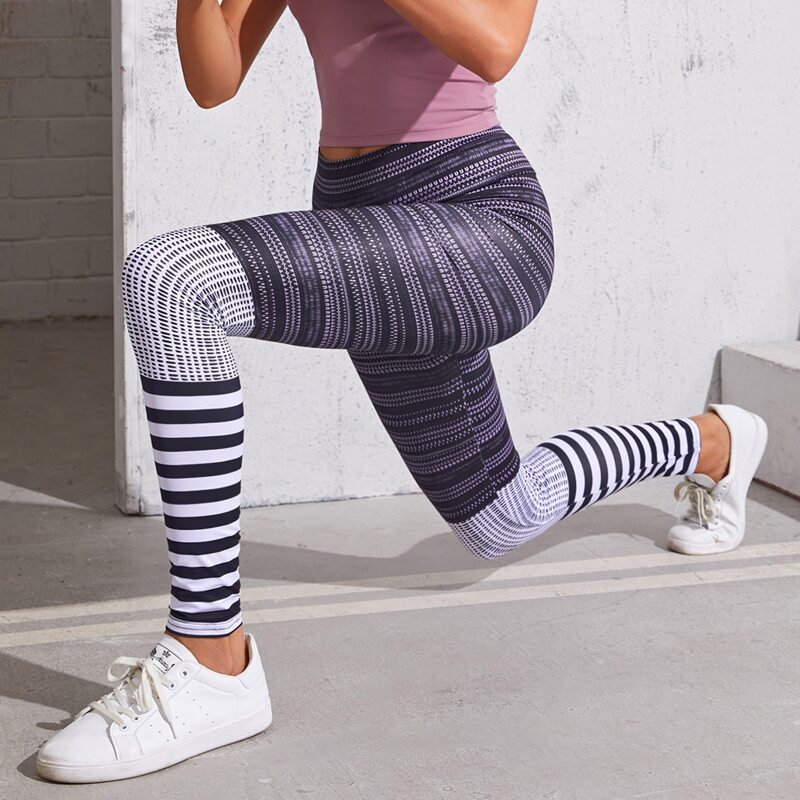 

Tribal & Striped Print Sports Leggings, Multicolor