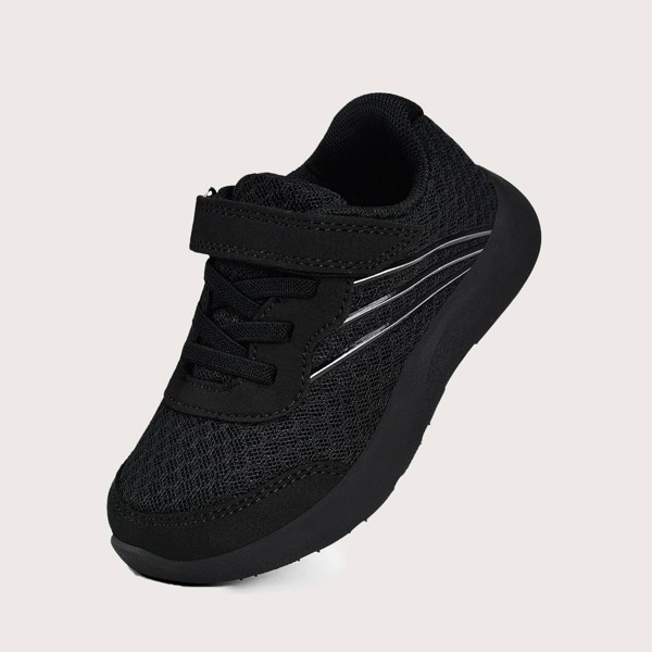 

Toddler Girls Lace-up Front Velcro Strap Sneakers, Black
