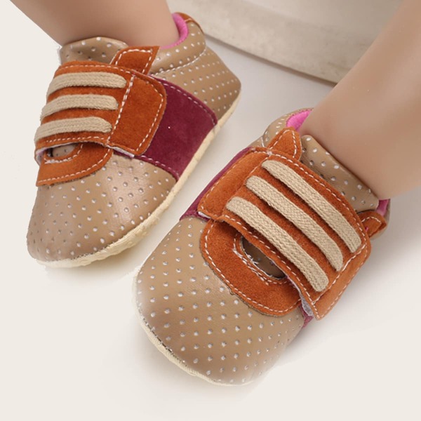 

Baby Boy Colorblock Velcro Strap Sneakers, Coffee brown
