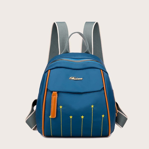 

Star Embroidered Backpack, Blue