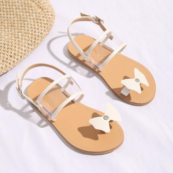 

Toddler Girls Toe Loop Slingback Sandals, White