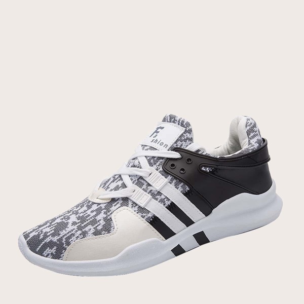 

Мужские контрастные кроссовки на шнурках, Серые