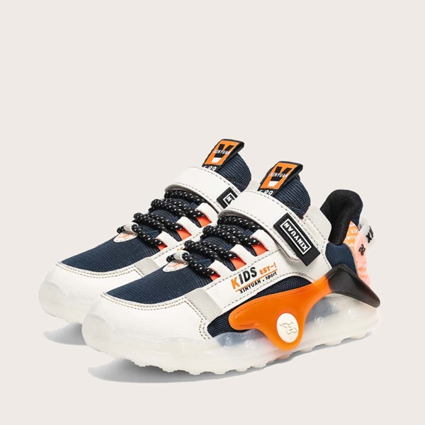 

Boys Letter Graphic Velcro Strap Sneakers, White