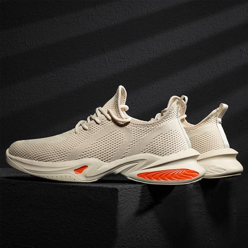 

Guys Lace-up Front Knit Low Top Sneakers, Beige