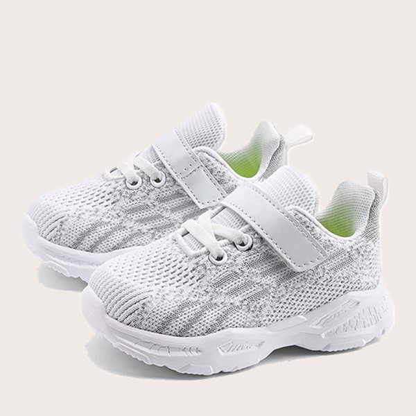 

Toddler Boys Velcro Strap Knit Sneakers, Grey