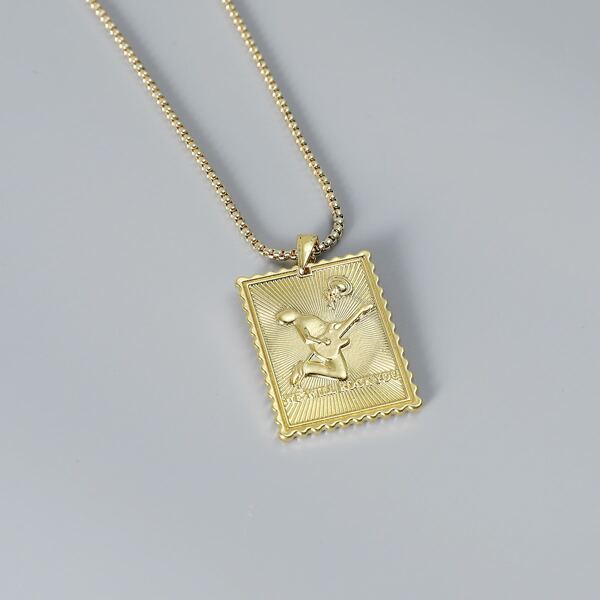 

Men Gold Geometric Charm Necklace