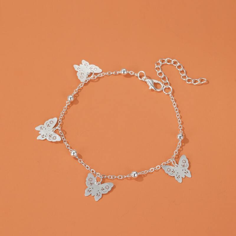 

Butterfly Charm Bracelet, Silver