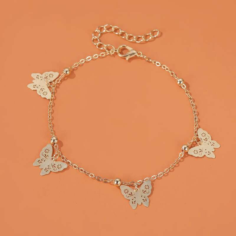 

Butterfly Charm Bracelet, Gold