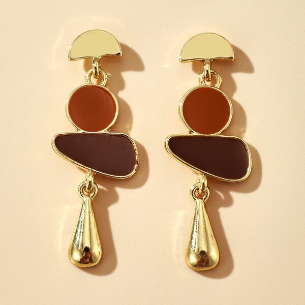 

Color Block Drop Earrings, Multicolor