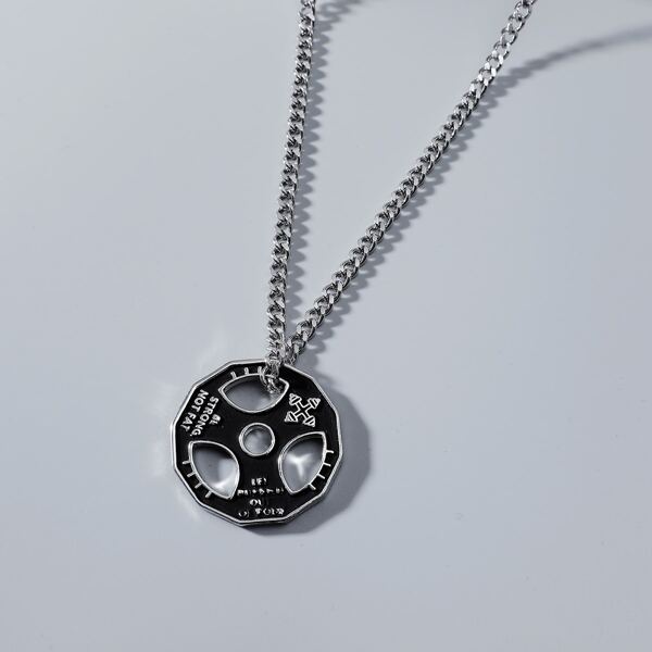 

Men Hollow Out Necklace, Silver