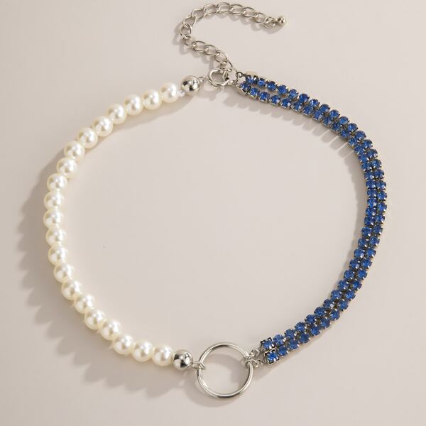 

Faux Pearl Panel Necklace, Multicolor
