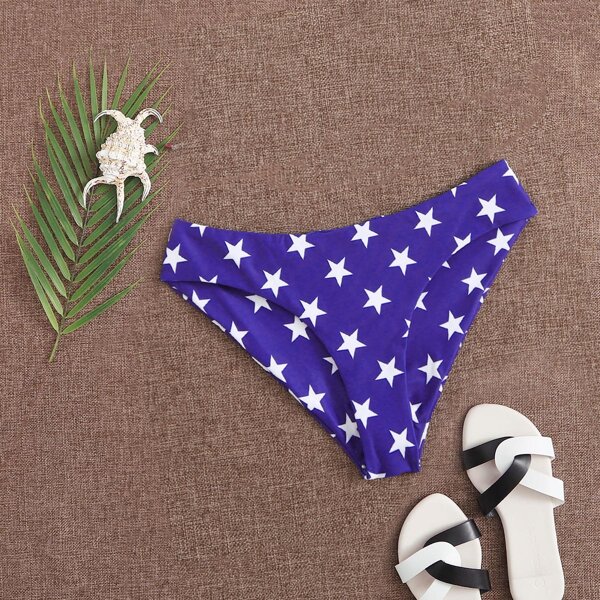 

Star Print Bikini Panty, Royal blue