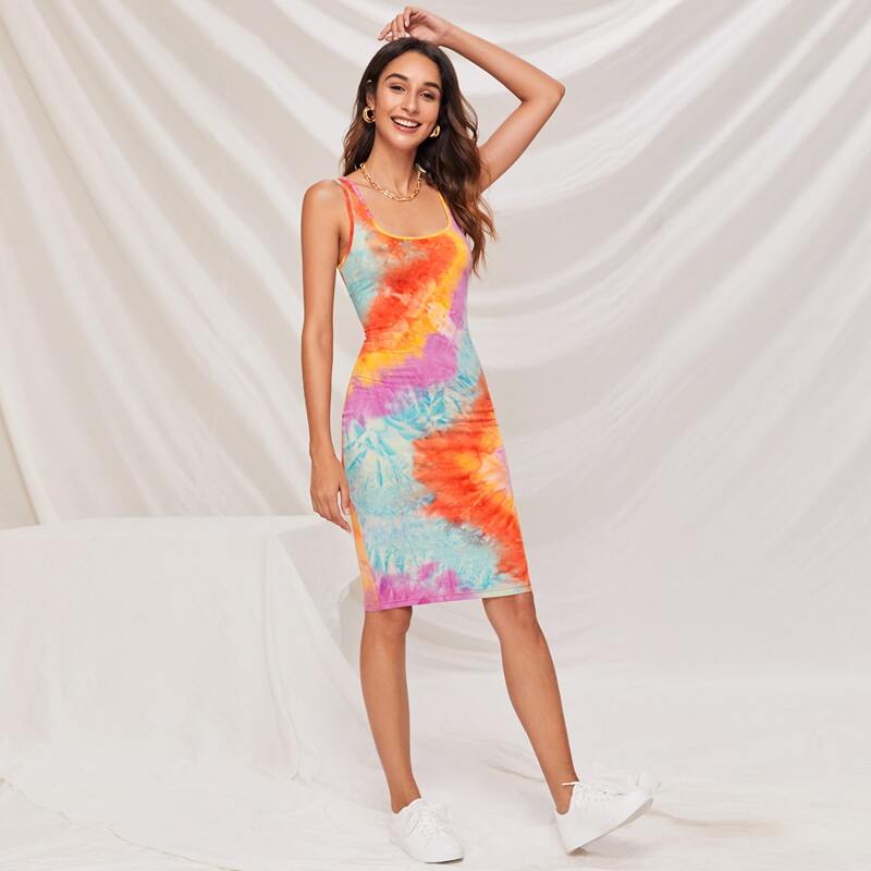 

Tie Dye Bodycon Dress, Multicolor