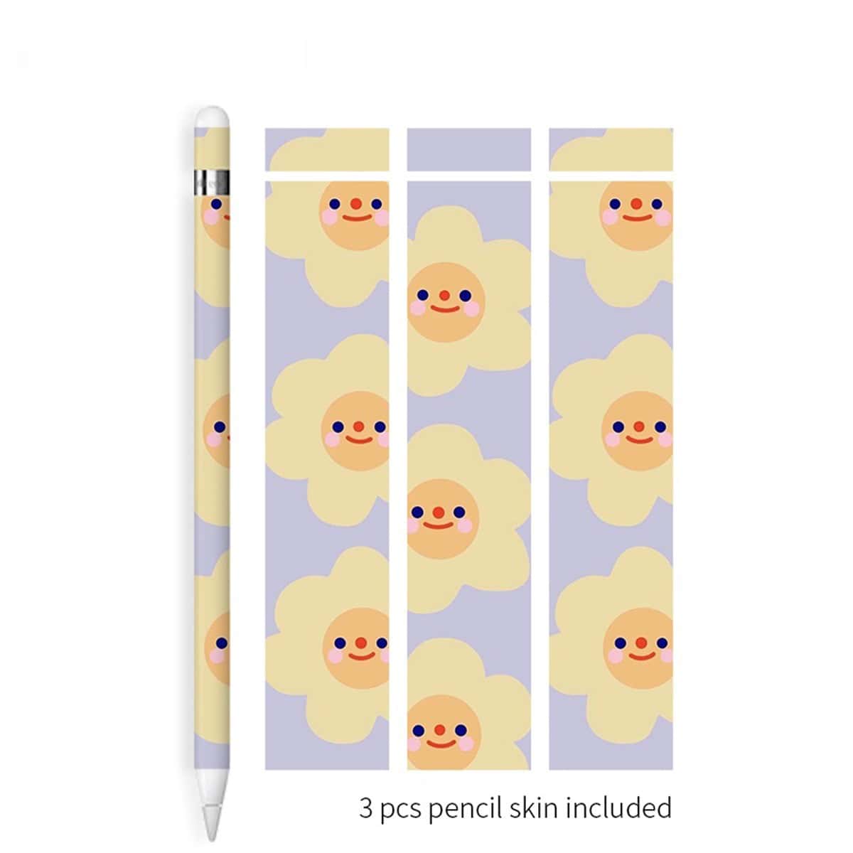 

3pcs Cartoon Smiley Apple Pencil Protective Sticker, Multicolor