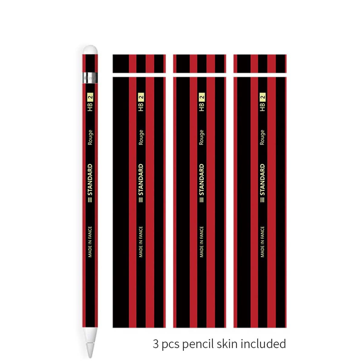 

3pcs 2B Pencil Print Apple Pencil Protective Sticker, Multicolor