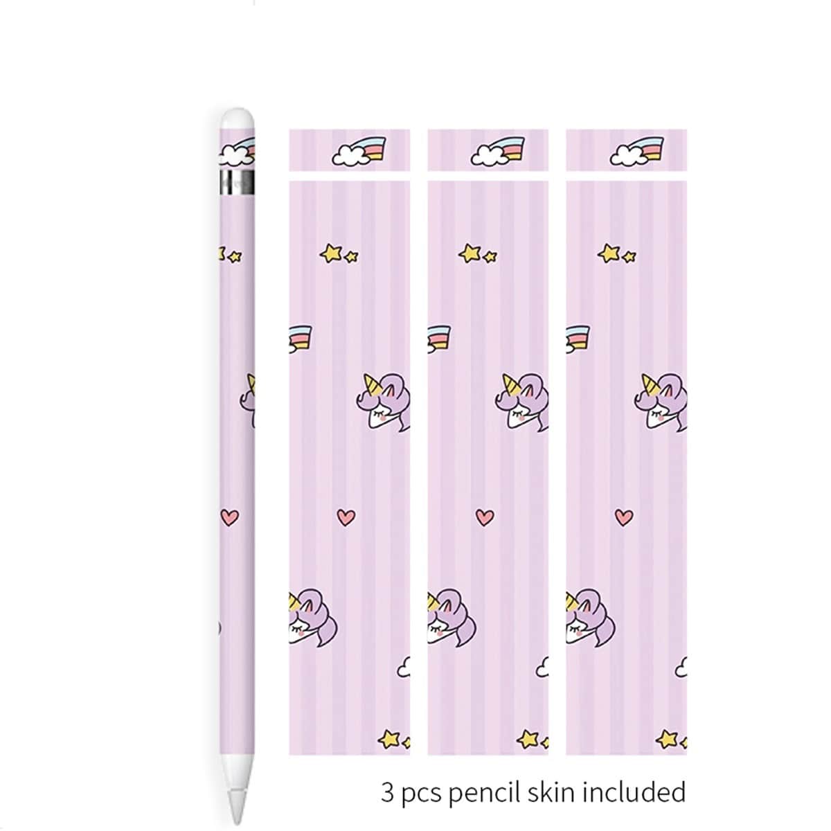 

3pcs Cartoon Apple Pencil Protective Sticker, Lilac purple