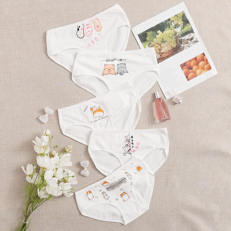 

5pack Cartoon Panty Set, White