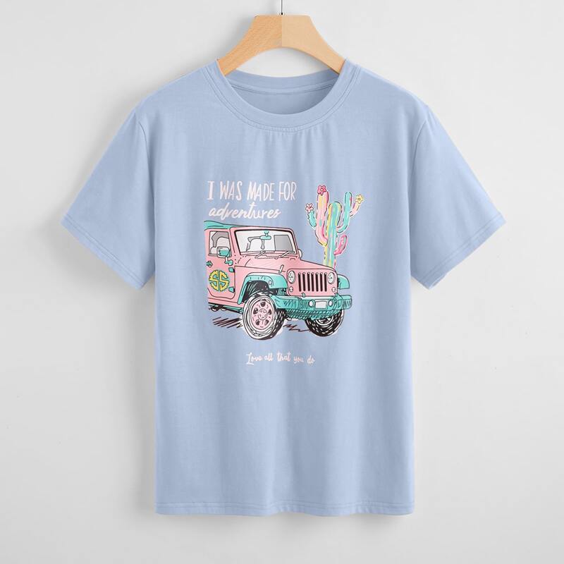 

Car Graphic Blue Tee, Baby blue