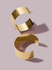 SHEIN SXY 紋理耳環 - 金黃色 - 查看 2