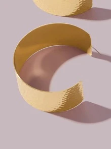 SHEIN SXY 紋理耳環 - 金黃色 - 查看 3