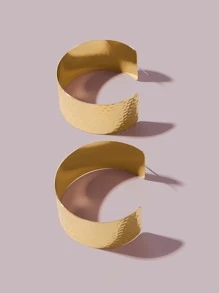 SHEIN SXY 紋理耳環 - 金黃色 - 查看 4