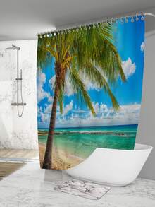 Download Cortinas de chuveiro de praia tropical Free