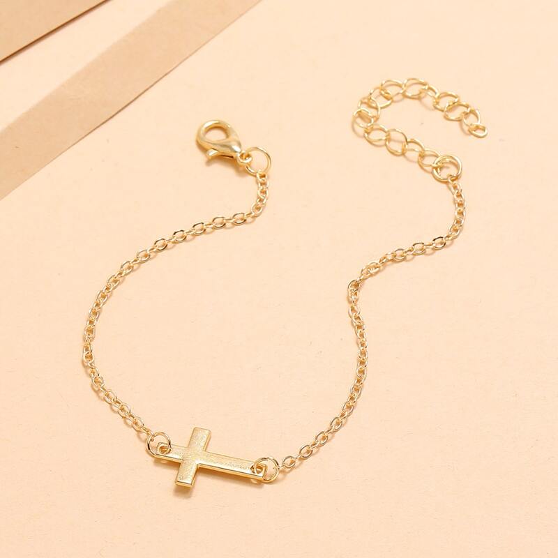 

Cross Chain Bracelet, Gold