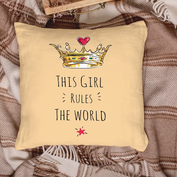 

Slogan Graphic Cushion Cover Without Filler, Multicolor