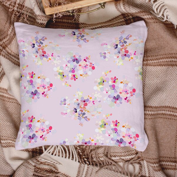 

Flower Print Cushion Cover Without Filler, Multicolor