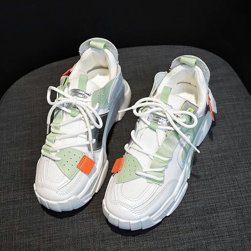 

Colorblock Lace-up Chunky Sneakers, Multicolor