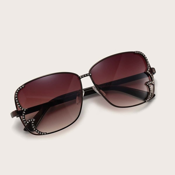 

Fashion Metal Diamond Sunglasses, Brown