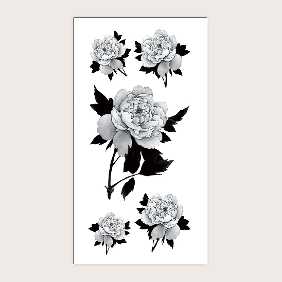 

1sheet Flower Pattern Tattoo Sticker, Black