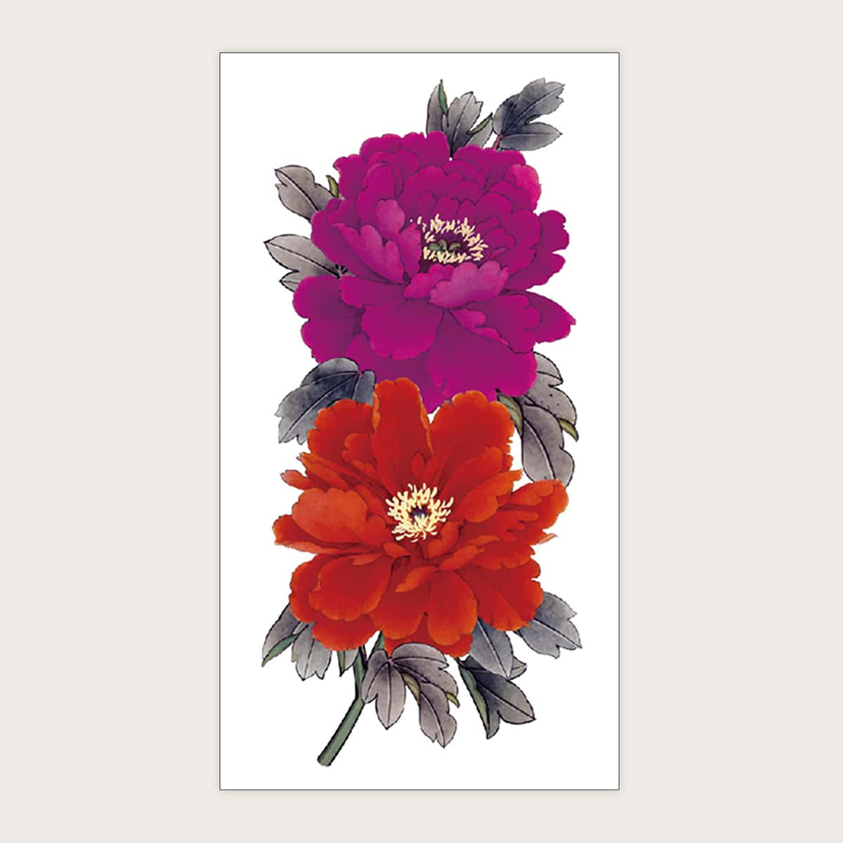

1sheet Flower Pattern Tattoo Sticker, Multicolor
