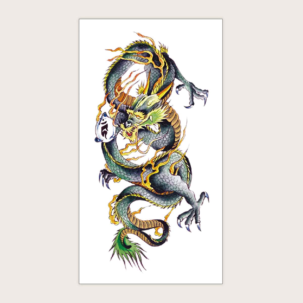 

1sheet Dragon Pattern Tattoo Sticker, Multicolor