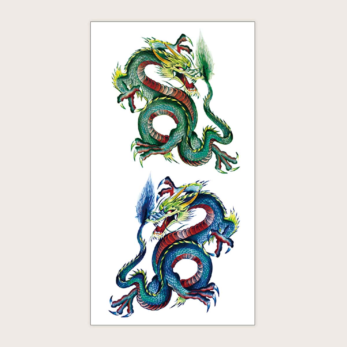1sheet Dragon Pattern Tattoo Sticker, Multicolor