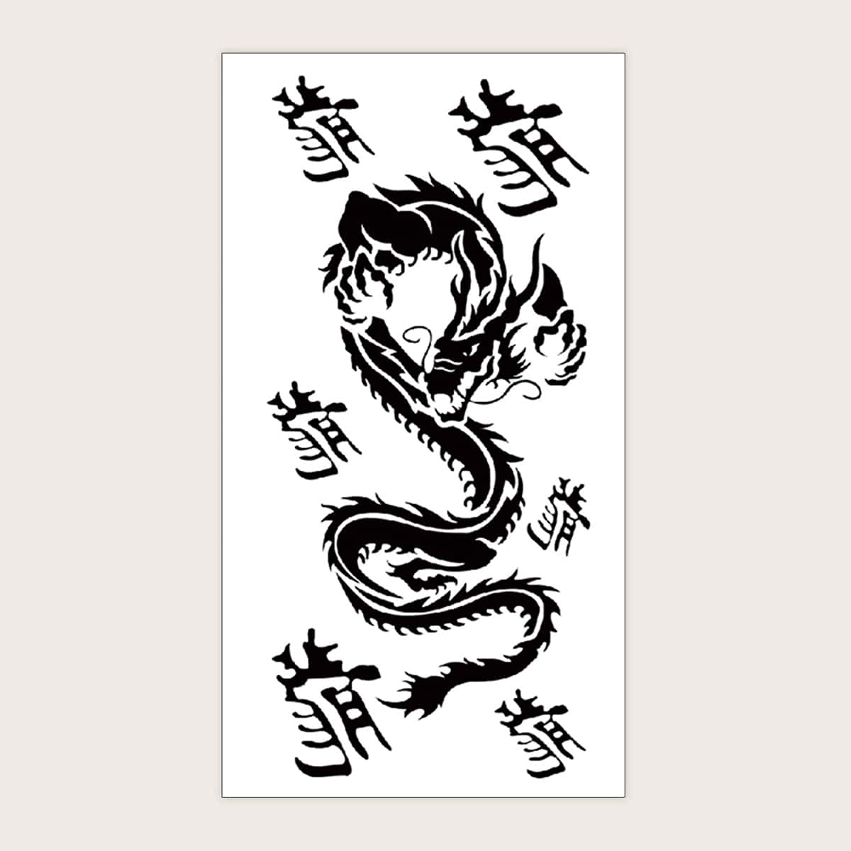

1sheet Dragon Pattern Tattoo Sticker, Black