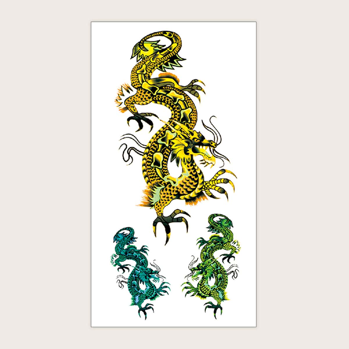 

1sheet Dragon Pattern Tattoo Sticker, Multicolor