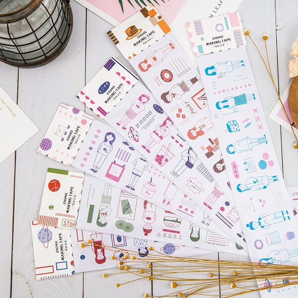 

2sheets Cartoon Graphic Random Sticker, Multicolor