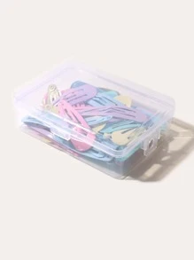 50入組小女童簡約髮夾 - 彩色 - 查看 2